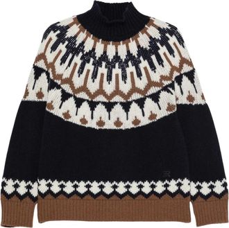 Ermanno Scervino Wol trui met coltrui - Dames - Coltruien - Blauw - XS - Wol - Truien & Vesten