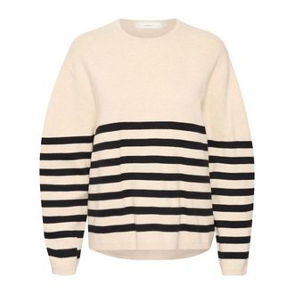 Inwear Comfortabele Pullover Trui - Dames - Ronde hals truien - Beige - M - Katoen - Truien & Vesten
