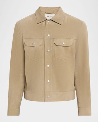 Frame Denim Men & apos;s Suede Trucker Jacket