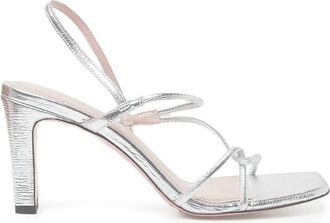 Sandro block-heel leather sandals - women - Calf Leather/Calf Leather/Rubber - 41 - Silver