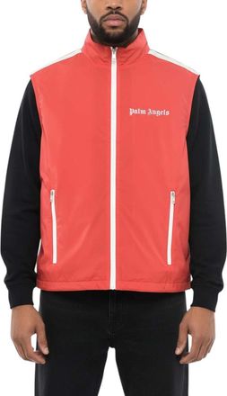 Palm Angels Red Logo Mock Collar Jacket