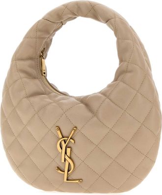 Saint Laurent Womens Icare Shoulder Bag Beige Lamb