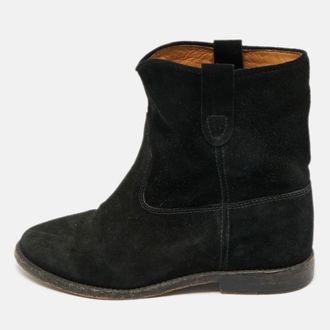 Isabel Marant Crisi Size 37 Black Suede Ankle Length Boots