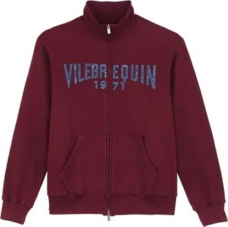 Vilebrequin Full Zip Sweatshirt Geborduurd Velvet Logo - Heren - Vesten met rits - Paars - M - Katoen - Hoodies & sweatvesten