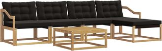 vidaXL Conjunto De Sof&aacute;s De Exterior 6 Uds. Blanco Y Negro Vidaxl