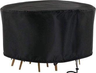 OEM Funda Redonda Impermeable Para Muebles De Jard&iacute;n, 185 Cm X 110 Cm, Negra, Funda Protectora Para Muebles De Jard&iacute;n