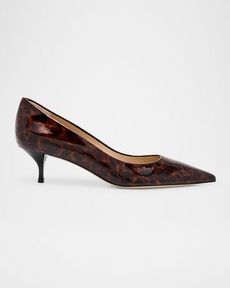 Stuart Weitzman Stuart Power Tortoise Leather Pumps
