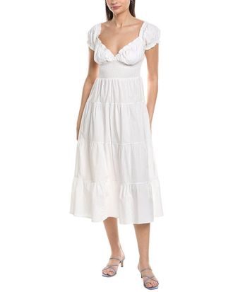 WeWoreWhat Weworewhat Puff Sleeve Tiered Smocked Midi Dress