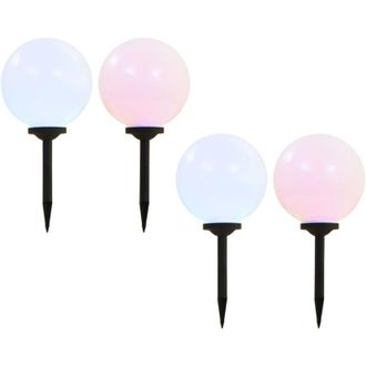 vidaXL L&aacute;mparas Solares Esf&eacute;ricas De Exterior 4 Uds Led Rgb 30 Cm Vidaxl