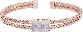 Meshmerise 18K Rose Gold Plated 0.15 Ct. Tw. Diamond Mesh Bangle