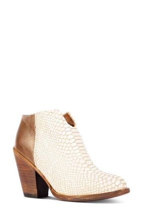 Freebird by Steven Detroit Croc Embossed Leather Bootie in White Snake at Nordstrom, Size 10