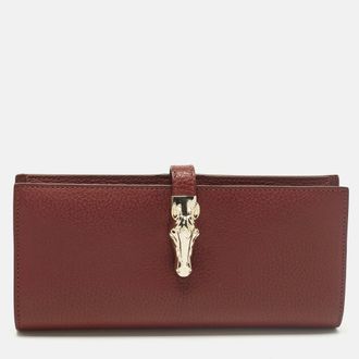 Aigner Cybill Banknote And Card Case Cavallo Burgundy Leather Wallet