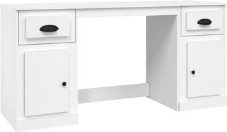 vidaXL Vidaxl - Escritorio con armario madera contrachapada blanco