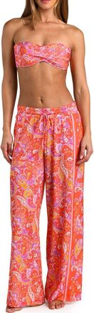 Sunshine 79 Paisley Daze Cover-Up Pants in Orange Multi at Nordstrom, Size X-Large
