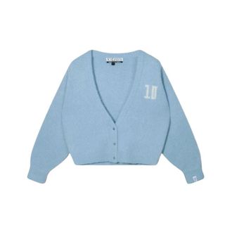 10 Days Cardigan in maglia pelosa - - Knitwear - Donna - Blu - S
