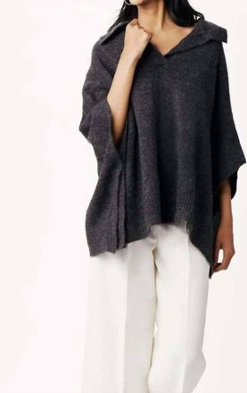 Mersea Cambridge Collar Poncho In Charcoal
