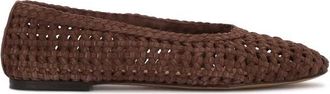 Kazar Openwork Su&egrave;de Ballerinas - Dames - Ballerinas - Bruin - 37 EU - Su&egrave;de - Schoenen