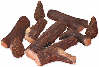 Purline Purline - Troncos Decorativos De Fibra Cer&aacute;mica Para Chimenea. Pack De 9 Uds