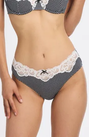 Savage x Fenty Swirly Girly Hipster Briefs in Black Caviar Check Effect at Nordstrom, Size X-Small