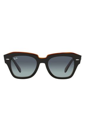 Ray-Ban State Street 52mm Square Sunglasses in Black Brown at Nordstrom