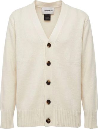 Amaranto Amar&aacute;nto - Wol en kasjmier blend vest - Heren - Truien - Wit - Maat: M Wol