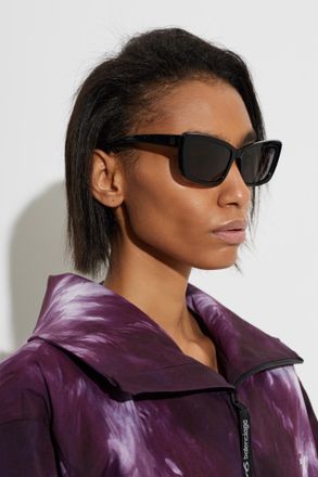 Balenciaga Geometric Sunglasses With A Slightly Cat-eye Shape, Unisex, Black