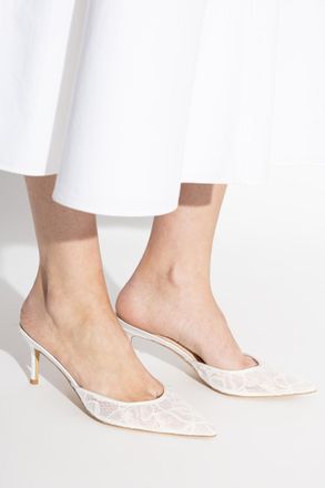 Black Suede Studio Jayla70 Heeled Shoes, Womens, White