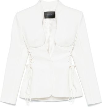 MUGLER laced-up jacket - White