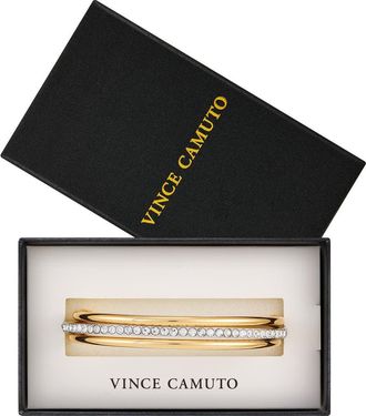 Vince Camuto Pavé Crystal Bangle Bracelet Set in Two Tone at Nordstrom Rack