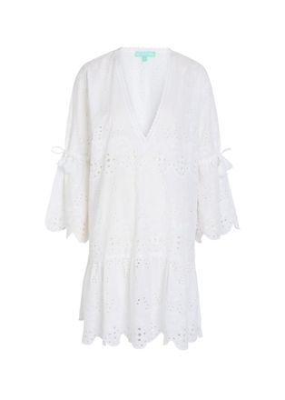 Melissa Odabash May Embroidered Cotton Mini Dress - White - S (UK8-10 / S)