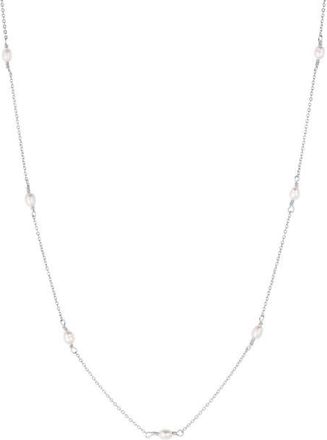 Set & Stones Madeline Pearl Necklace in Silver at Nordstrom, Size 16