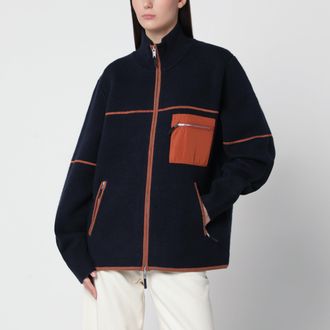Guest In Residence Giacca con zip Felted Louis blu notte
