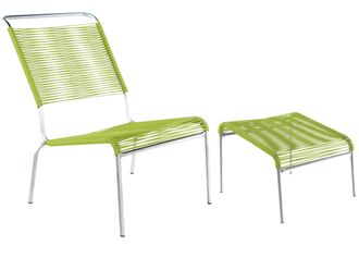 Schubiger M&ouml;bel Spaghetti-Lounger-Hochlehner + Hocker S&auml;ntis