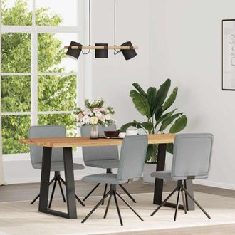 vidaXL Sillas De Comedor 4 Unidades Tela Gris Claro Vidaxl