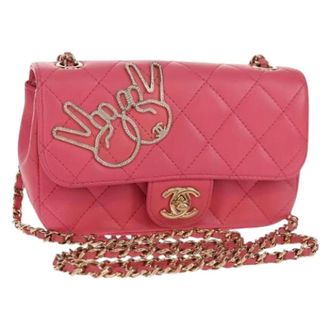 Chanel Pre-owned Vintage Schoudertas - Dames - Pre-owned - Roze - Maat: ONE Size Leer