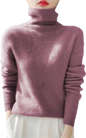 Generic Cashmere Jumpers Ladies Trendy Polo Neck Knitted Jumpers Autumn Winter Slim Fit Turtleneck Sweater Dressy Casual Pullover Sweaters High Neck Thermal K