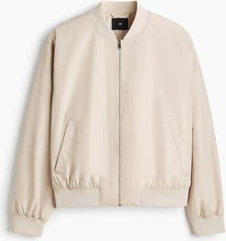 H&M Lightweight Bomber Jacket in Light Beige at Nordstrom, Size Xx-Large