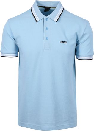 HUGO BOSS Mens Paddy Polo Shirt Light Pastel Blue Cotton - Size 2XL