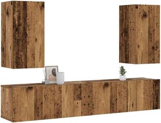 vidaXL Vidaxl - Mobili tv a Parete 4 pz Legno Antico in Legno Multistrato