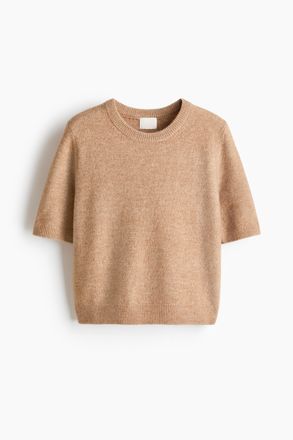 H&M T-Shirt aus Feinstrick - Beige