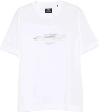 HUGO BOSS T-shirt - Heren - T-shirts - Wit - 2XL - Katoen - Tops