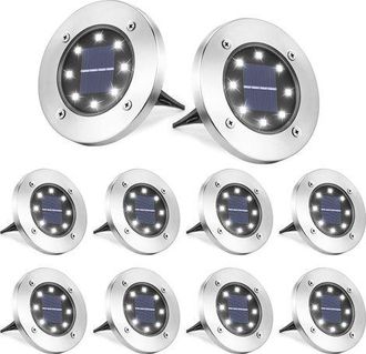 OEM Juego De 8 Luces Solares Led Para Exteriores - Luces Solares Para Jard&iacute;n - Luz Blanca Fr&iacute;a Para C&eacute;sped