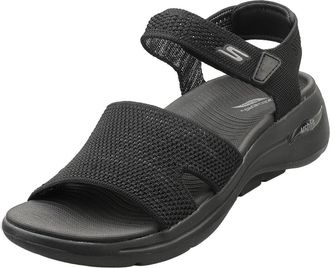 Skechers Go Walk Arch Fit Womens Walking Sandals in Black Grey - 4 UK