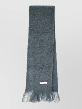 Jil Sander soft texture scarf fringed edges design