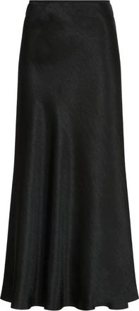 Maison Margiela Zwarte Satijnen Bias Cut Midi Rok - Dames - Maxi Rokken - Zwart - S - Satijn - Rokken