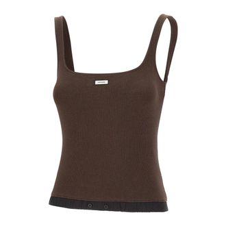 Entire studios Sleeveless Tops, female, Brown, Size: M Lounge Tank Redwood