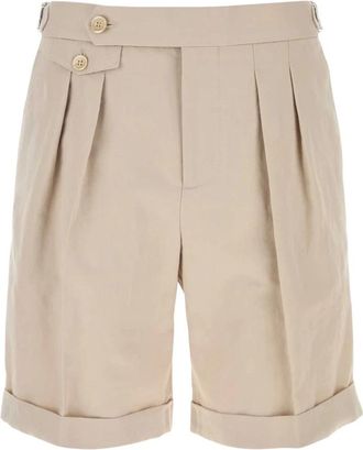 Brunello Cucinelli Cotton-Blend Bermuda Shorts - Heren - Korte Broeken - Beige - XL - Katoen - Korte Broeken