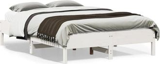 vidaXL Bed Frame without Mattress White 120x190 cm Small Double Solid Wood Pine Vidaxl