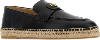 Valentino Garavani Mens Black Leather Vlogo Espadrilles Nero Espadrillas