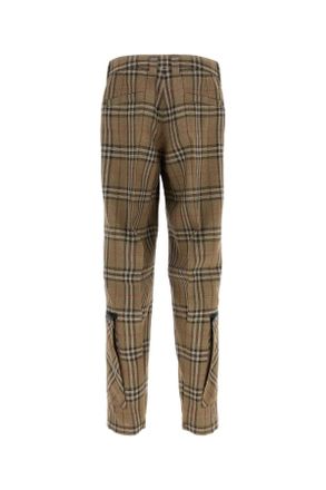 Burberry Mens Embroidered Viscose Blend Cargo Pant Brushipcheck Exterior: Silk Pantaloni
